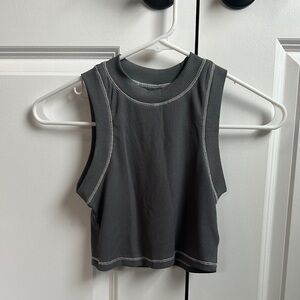 SHEIN Gray Fitted Crop Tank Top